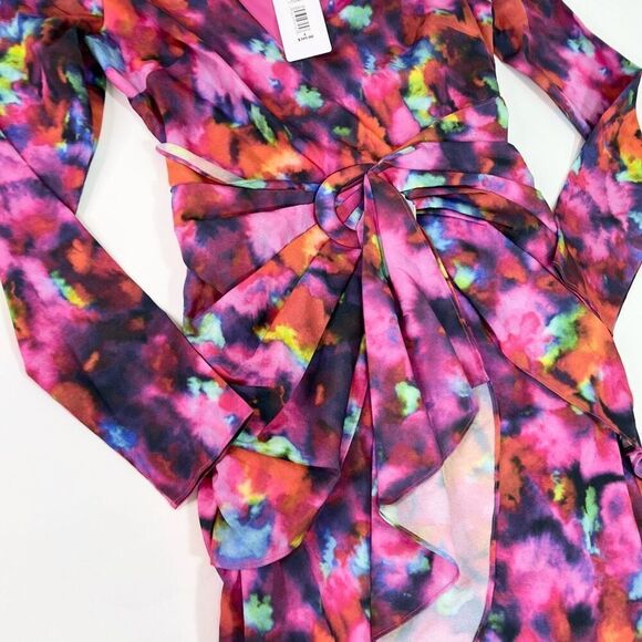 One33 Social Dress Womens 4 Mini Pink The Celia Cutout Cocktail Open Back Low V - Picture 2 of 14